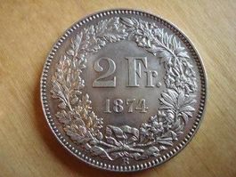 2 Franken 1874  UNZ+