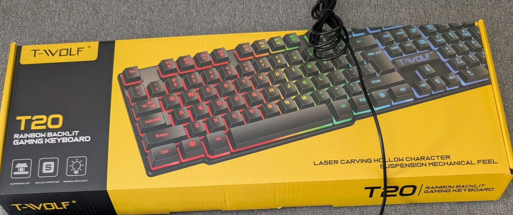Tastaturen: Gaming Keyboard T-WOLF T20 Rainbow Backlit – Neu und originalverpackt aus St-Sulpice VD von sho_bx8t