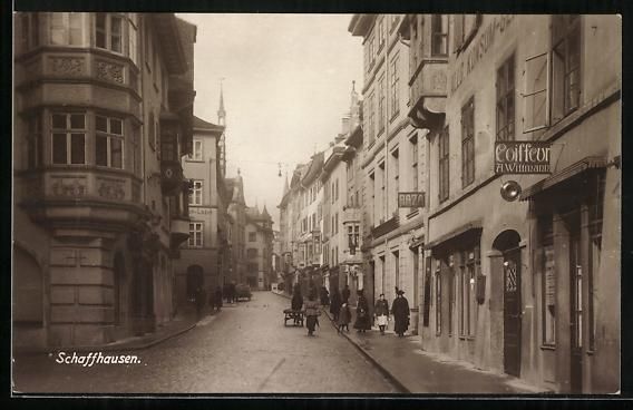 Cartoline postali: Schaffhausen, Strassenansicht mit Gesch – Usato da Berlin venduto da bartko-reher