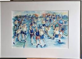 AQUARELL "SPORT MEETING" KORBBALL