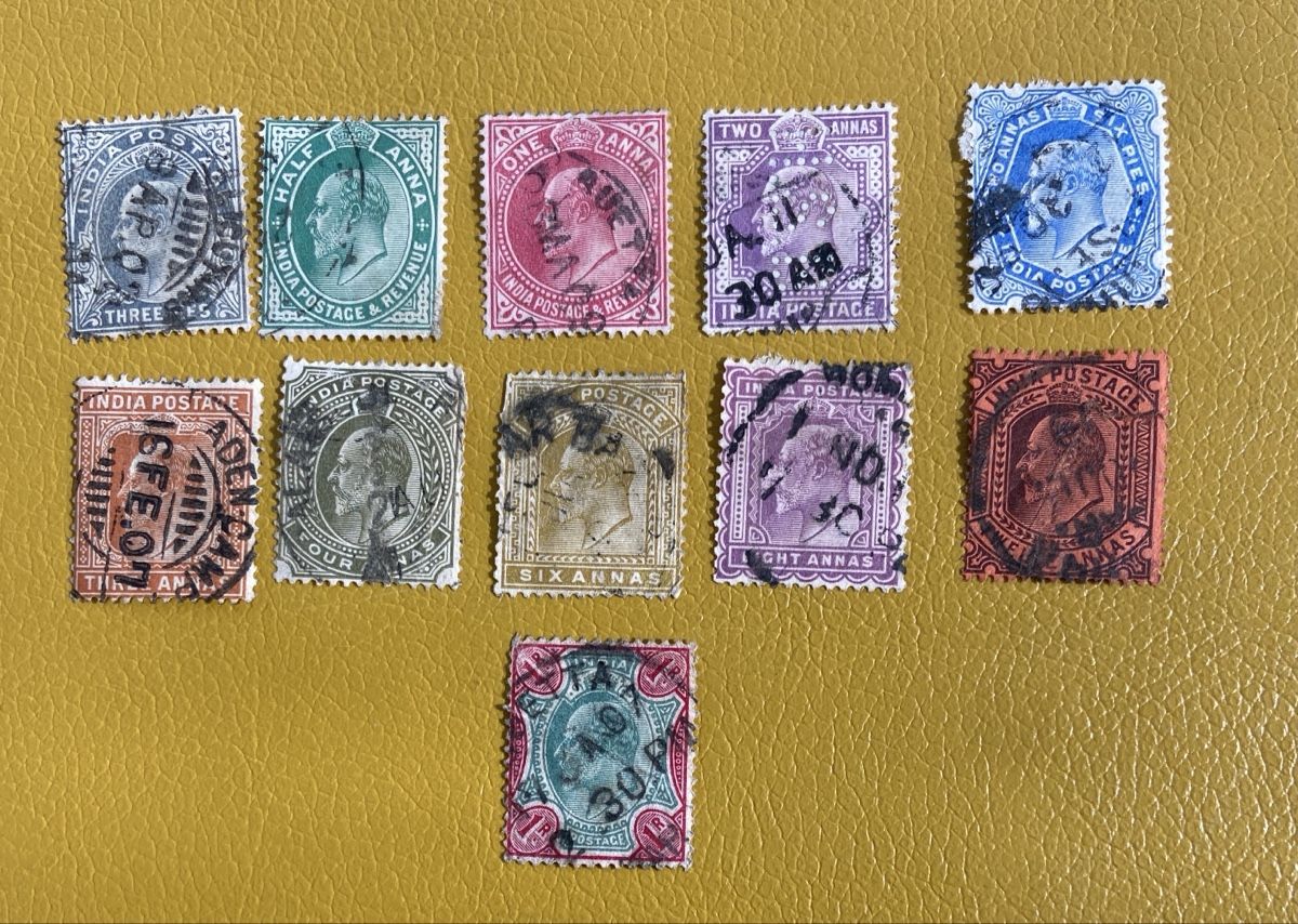 Tutti i francobolli: Old India Postage Stamps 1902 lot complete – Usato da Collex venduto da RCXGJ