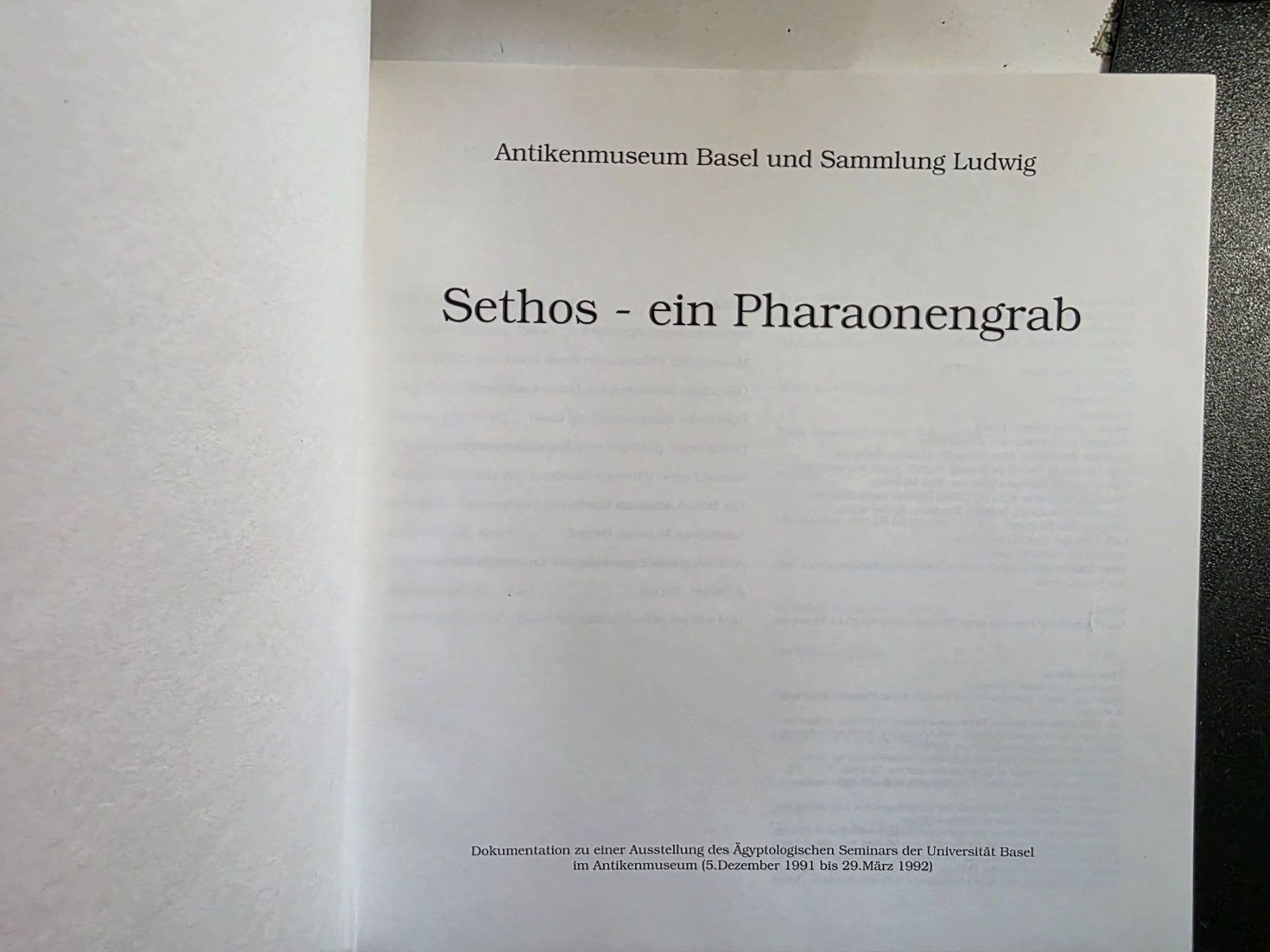 Bücher: Sethos - ein Pharaoenengrab - Antiken Museum Basel 1991 – Gebraucht aus Walterswil BE von Lonitti 6