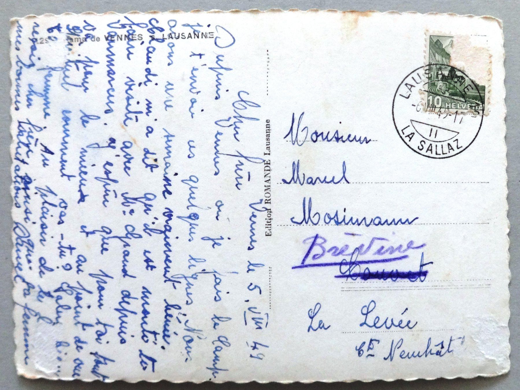 Cartoline postali: Champ de Vennes s. Lausanne – Difettoso da Fétigny venduto da Billy2miny 1