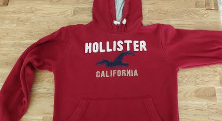 Cooler Hollister Kapuzenpullover rot Grösse XL 