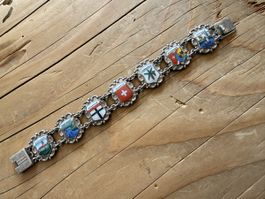 Vintage Armband Schweiz Kantone Wappen Armkette
