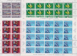 1959, Nr.343-346 Satz Bogen +Plattenfehler postfrisch 100.-+