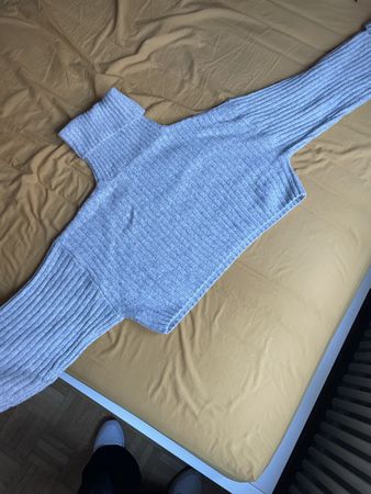 Gina Tricot Pullover, crop/bauchfrei, Grau, Rollkragen, Gr.S