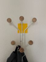 Sputnik Garderobenhaken Weiss Holz