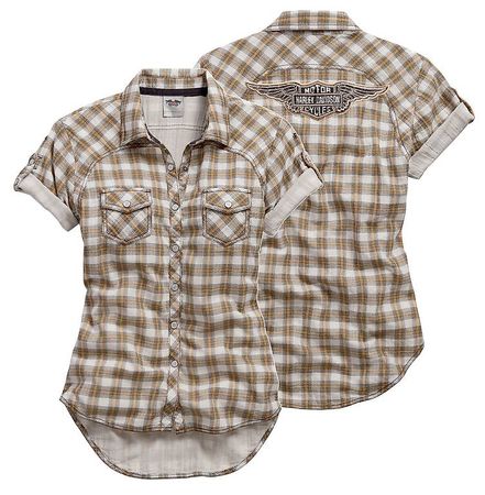 Harley-Davidson Women's Genuine Short Sleeve Plaid