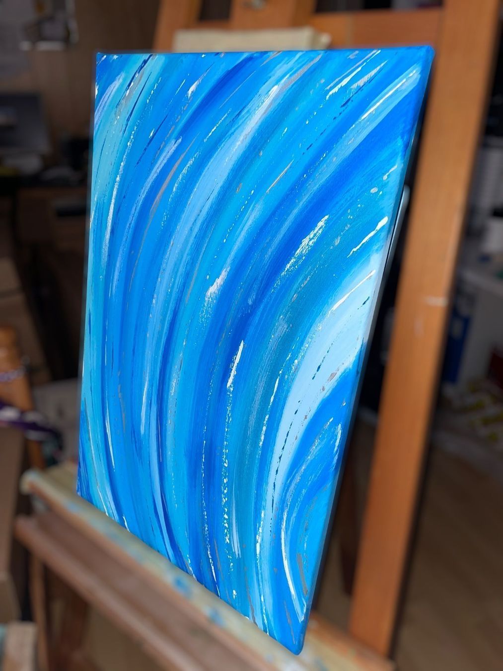 Gemälde: Gemälde 40x60 blau abstrakt Einzelstück – Neu (gemäss Beschreibung) aus Hochdorf von Jasminurschel 2