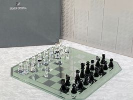 Swarovski chess silver cristal