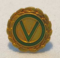 CC995 Alter Vereins / Firmen Reversknopf V 585er Gold 1.48 g