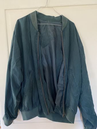 Vintage Seidenjacke dunkelgrün