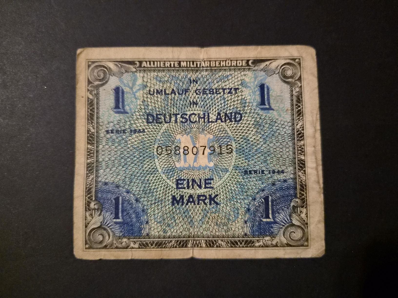 Billets de banque: Allemagne 1944 1 mark  – D'occasion à Versoix par rucio