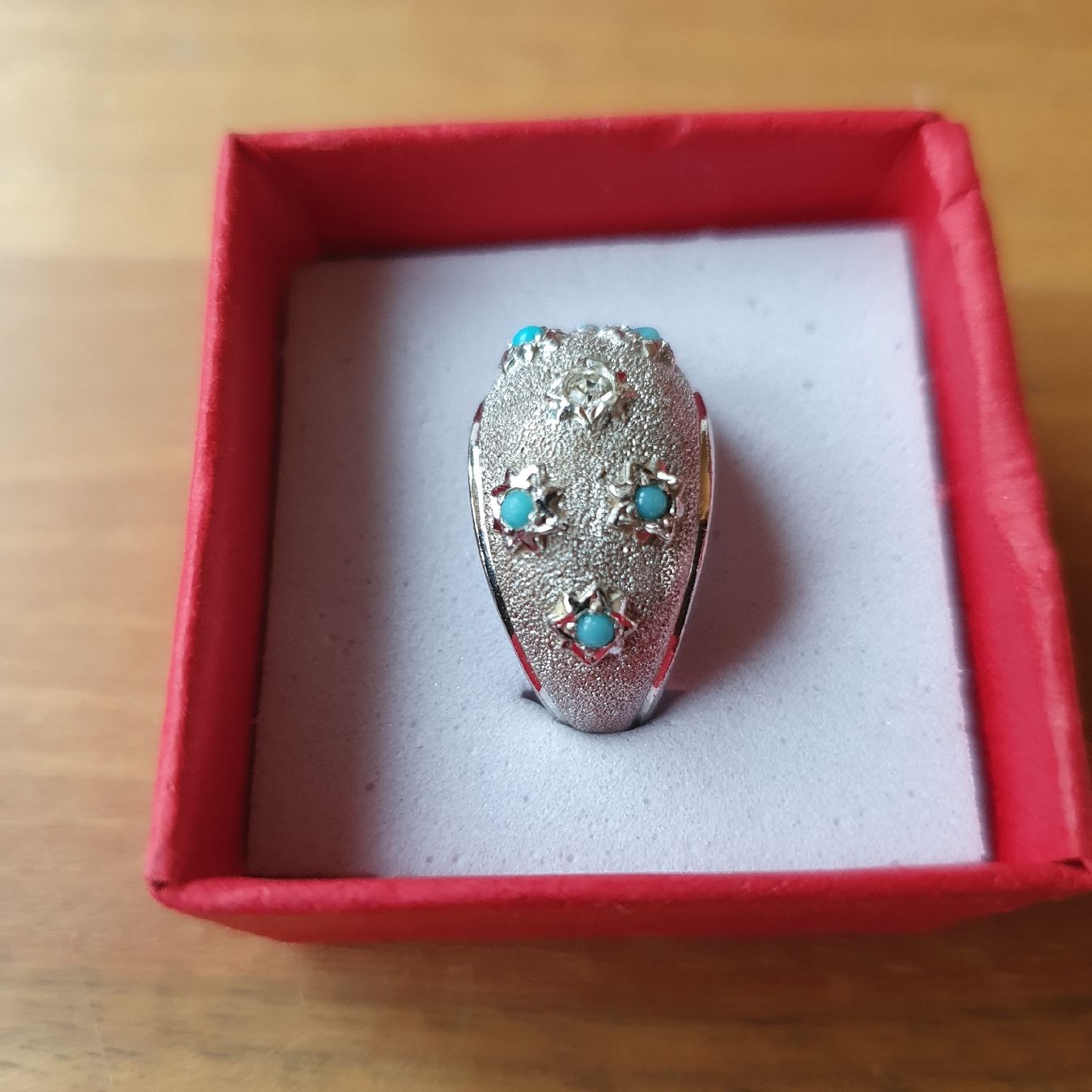 Anelli: Alter Ring mit kleinen Türkissteinchen – Usato da Sirnach venduto da Lemon04 4