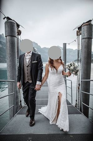 Traumhaftes Boho-Brautkleid mit Schlitz