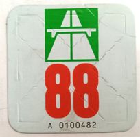Vignette 1988 Autobahnvignette 88, gebraucht