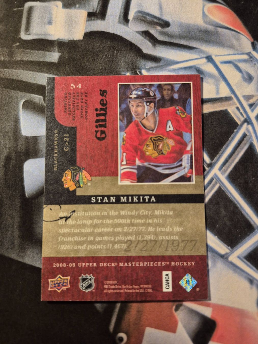 NHL Carte collezionabili: Stan Mikita Chicago Blackhawks Masterpieces – Usato da Treiten venduto da Sauber73 1