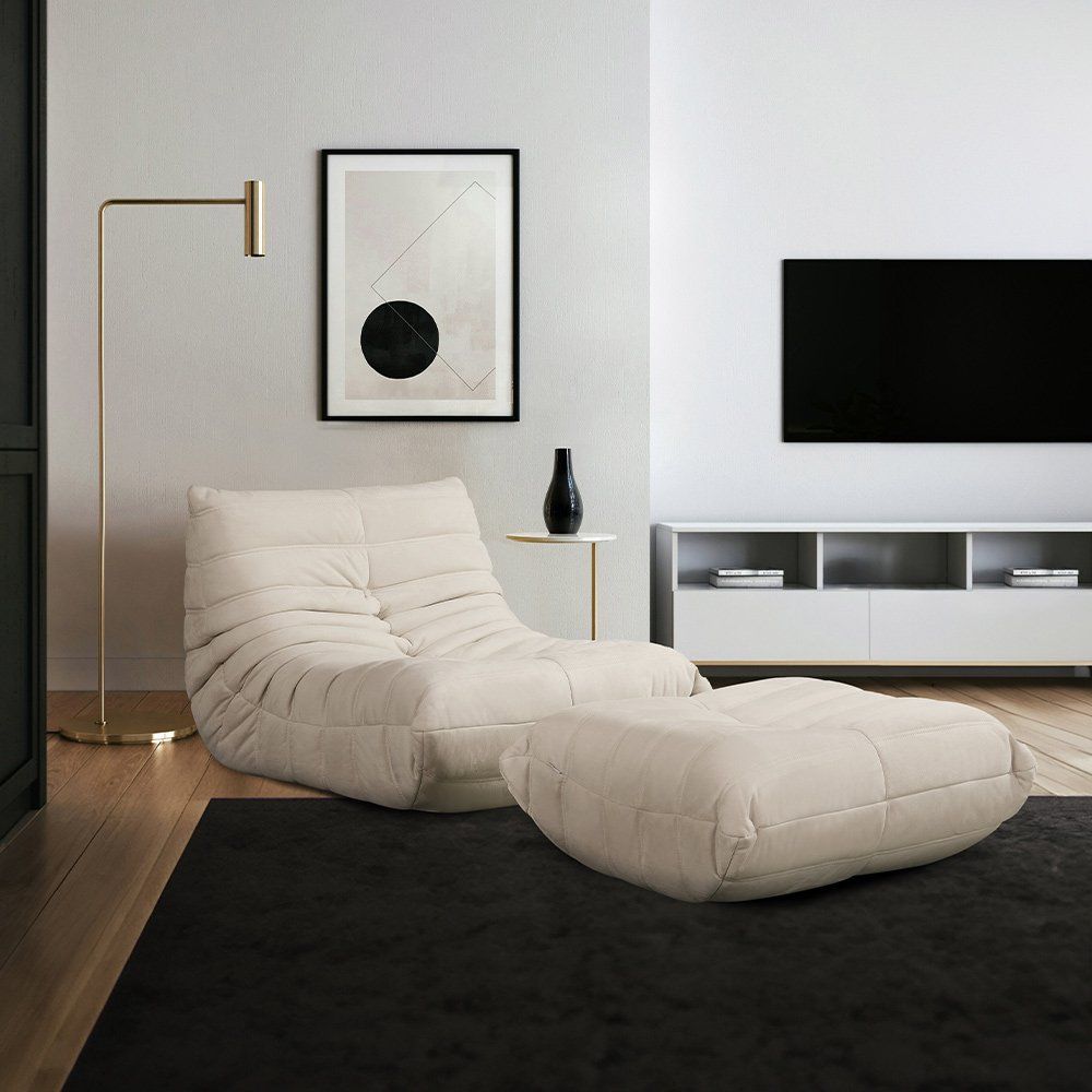 Poltrone: Relaxsessel mit Hocker CALM - Beige – Nuovo e nell'imballaggio originale da Wallenwil venduto da toesstal-vertrieb