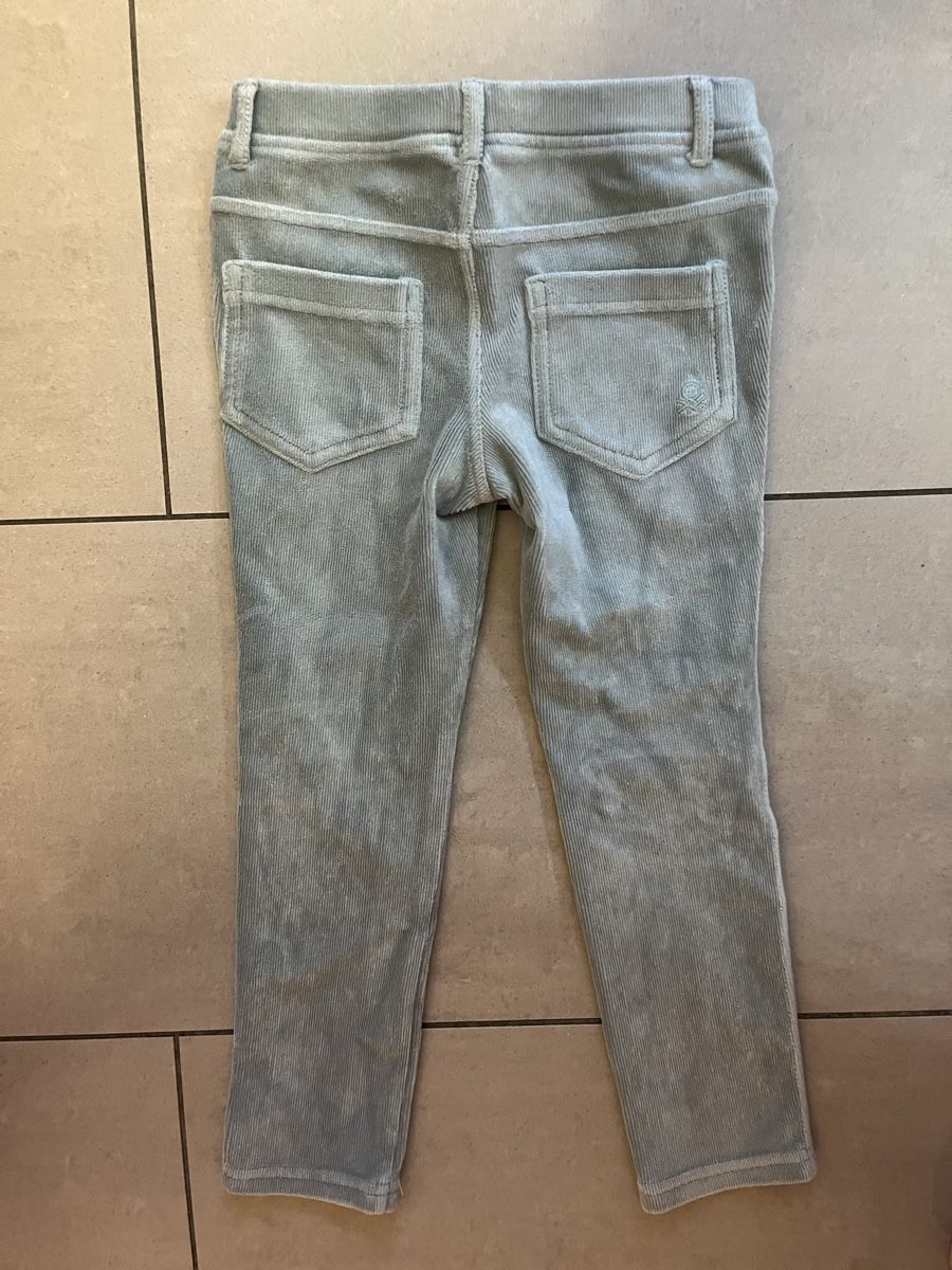 Benetton Hosen: Blau/Graue Benetton Chenille-Hose, Gr. 116, – Gebraucht aus Zürich von jmg_8005 1