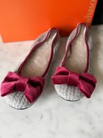 Neue Day Ballerinas Gr.40 Grau/Weinrot Schleife