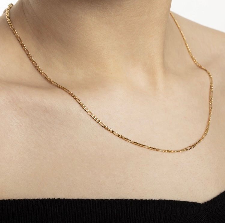 Gold 18k Figaro Halskette, 4 Mm Echt Gold Kette, 750 Zertifiziert - Österreich
