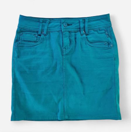 Gonna colore teal taglia 38