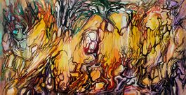 Sehr grosses original Acryl-Gemälde 'Untergrund', 200 x 100
