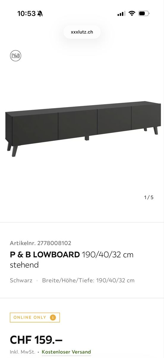 TV Möbel: Lowboard / Sideboard in schwarz – Gebraucht aus Bern von all_r6xs 1