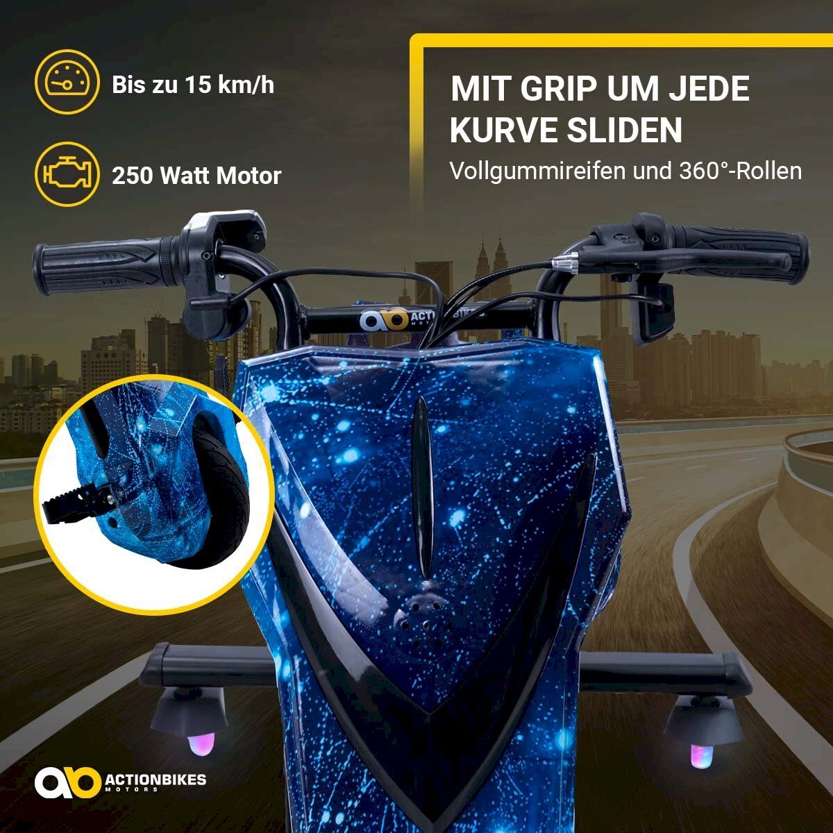 Véhicules pour enfants: Elektro-Drift-Trike Space Blue – Neuf avec emballage d'origine à Bottighofen par zaap 5