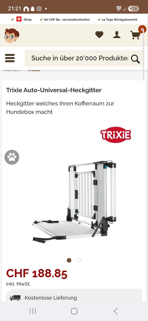 Käfige, Transport & Sicherheit: Universalheckgitter zu verkaufen – Gebraucht aus Wattenwil von sha10