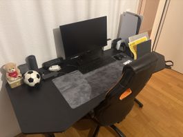 DXRacer Gamingtisch – Schwarz – ca. 157 x 75 x 75 cm
