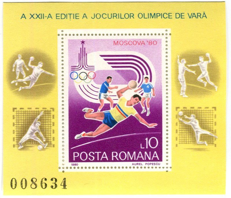 Alle Briefmarken: Block "Olympische Spiele". Rumänien. – Neu und originalverpackt aus Basel von Butsch5