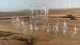 Bowle Set aus Glas, 6 Gläser