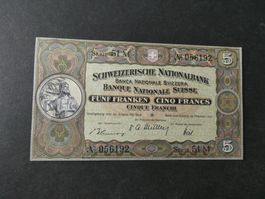 Schweiz 1951, 5 Franken  -  ungefaltet