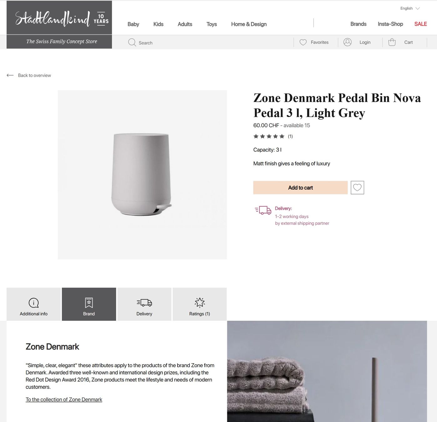 Cestini per rifiuti: Zone Denmark Nova 3L pedal bin, light grey – Nuovo (secondo la descrizione) da Adliswil venduto da fashionholic 3