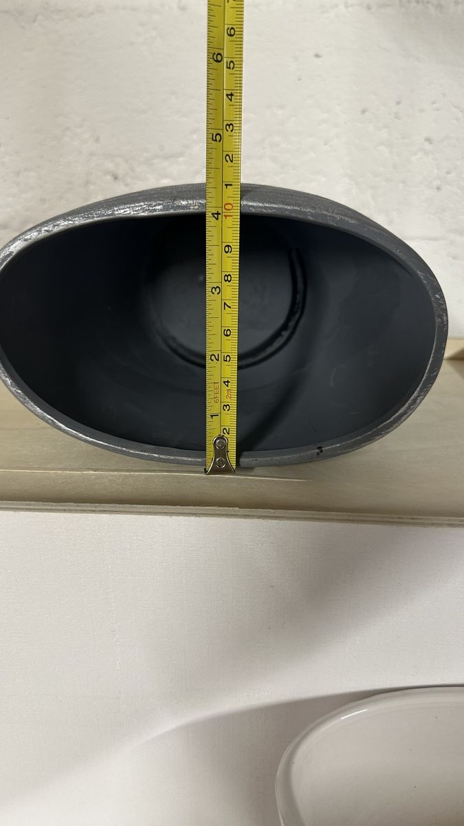 Vasi per fiori: Übertopf/Blumentopf dunkelgrau/silber (oval) – Usato da Oberengstringen venduto da Derysh 3