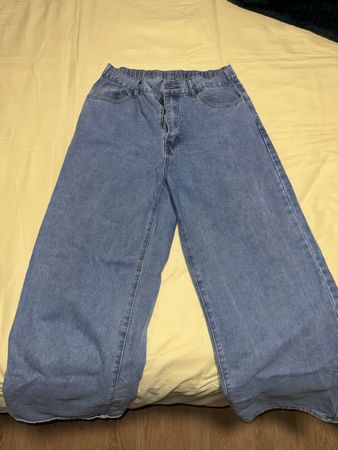 Wide Leg Jeans Hellblau Gr. L | Neu