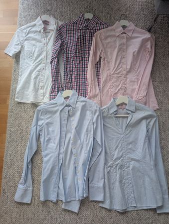 5 Stück Umani Blusen Damen Gr. X (DE 35) Weiss/Rosa/Hellblau