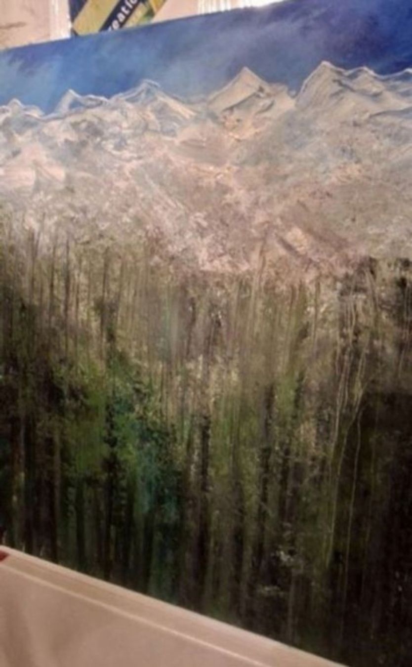 Tableaux: Gemälde" Echo der Berge" handmade 75×58 – Neuf (Voir description) à Riehen par Steinbock1970 5