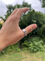 Ring aus Edelstahl Silber-Optik gemustert Modeschmuck