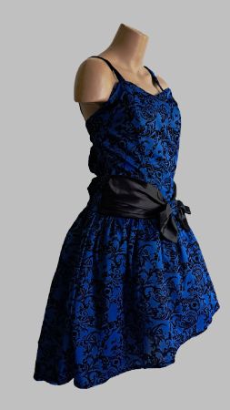 Partykleid Vokuhila blau Glitzer Gr. XL