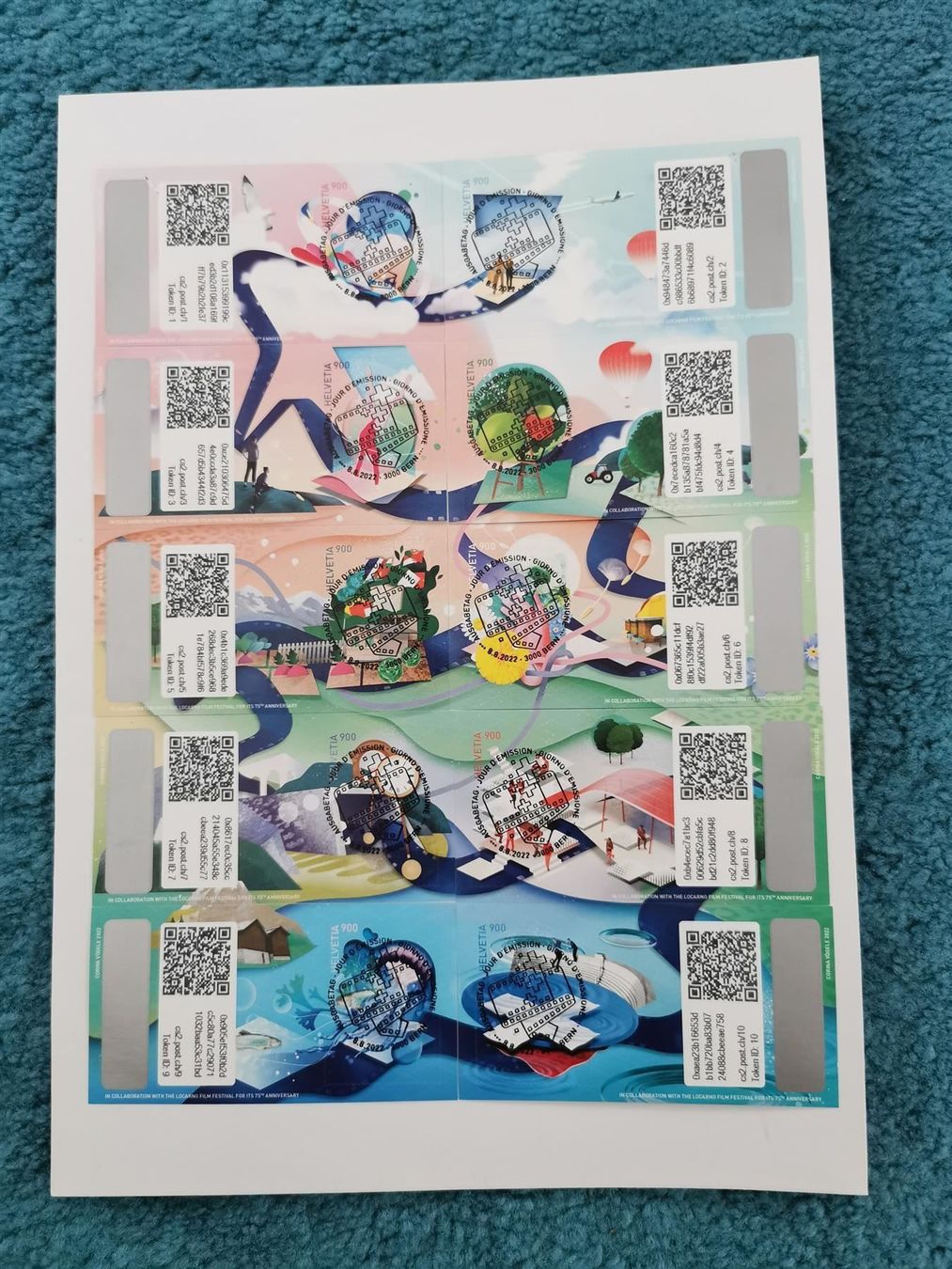 Tutti i francobolli: Swiss Crypto Stamps 2.0 Ersttagsstempel – Nuovo (secondo la descrizione) da Baar venduto da CryptoShop 2