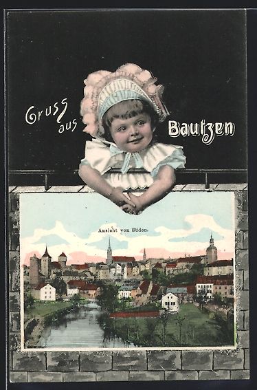 Cartoline postali: Grusskarten-AK Bautzen, Ansicht von Süd – Usato da Berlin venduto da bartko-reher