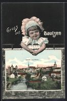 Grusskarten-AK Bautzen, Ansicht von Süd