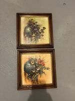 Bilder 2x Blumenstillleben gerahmt guter Zustand