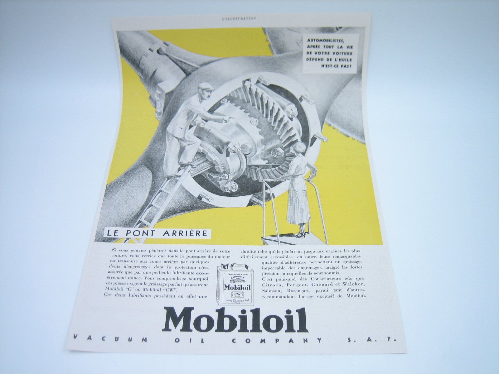 Foto & Immagini: Mobiloil altes Werbeblatt 1934 – Usato da Zürich venduto da Tomi118