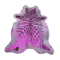 Kuhfell Teppich Zebra Fuchsia Metal