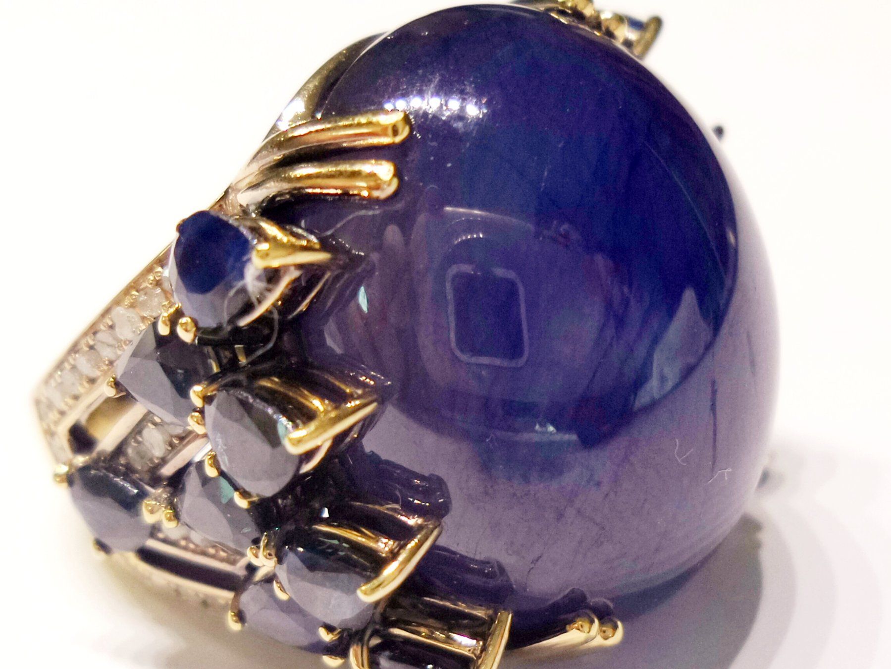 Anelli: Damenring Saphir & Chalcedon Silber vergoldet – Nuovo (secondo la descrizione) da Zürich venduto da Bieter04 5