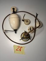 Zugpendellampe, antik, Porzellan